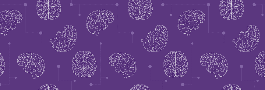 brain on a purple background