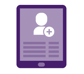 patient registration form on a mobile device