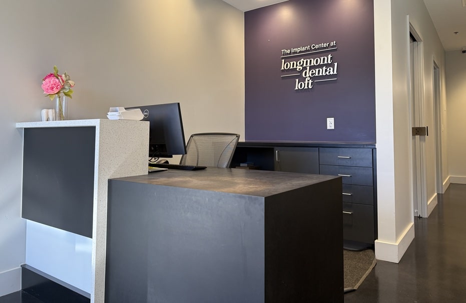 Implant Center at Longmont Dental Loft Front Desk