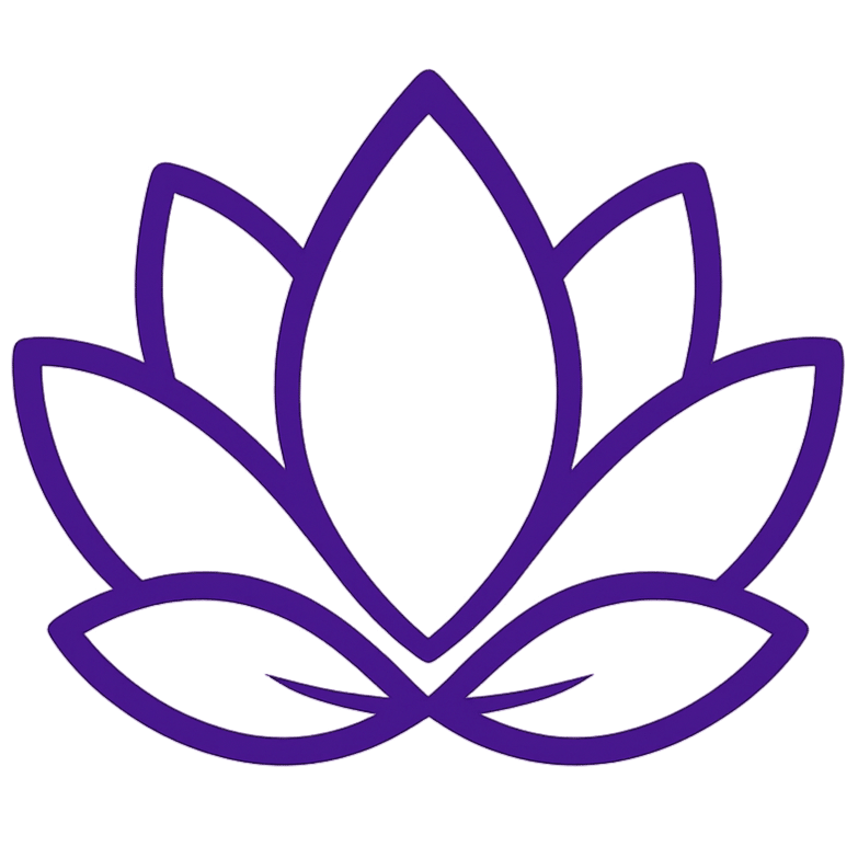 Purple lotus flower representing calm and comfortable dental care