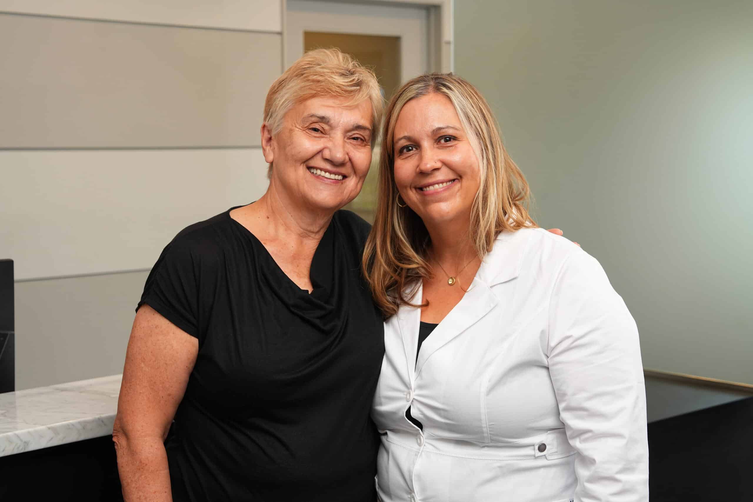 Marianne with Dr. Adrienne Hedrick after receiving IV sedation at our Longmont, CO dental office